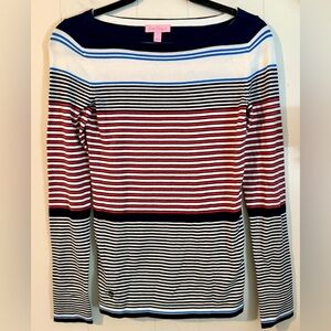 Lilly Pulitzer Sweater Women Maria Stripe Light Jumper Boat Top Cruise, size S